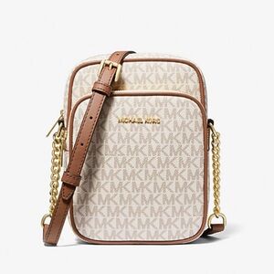 MICHAEL KORS  Jet Set Travel Md Logo Crossbody Flight # 35F1GTVC2B NWT
Vanilla